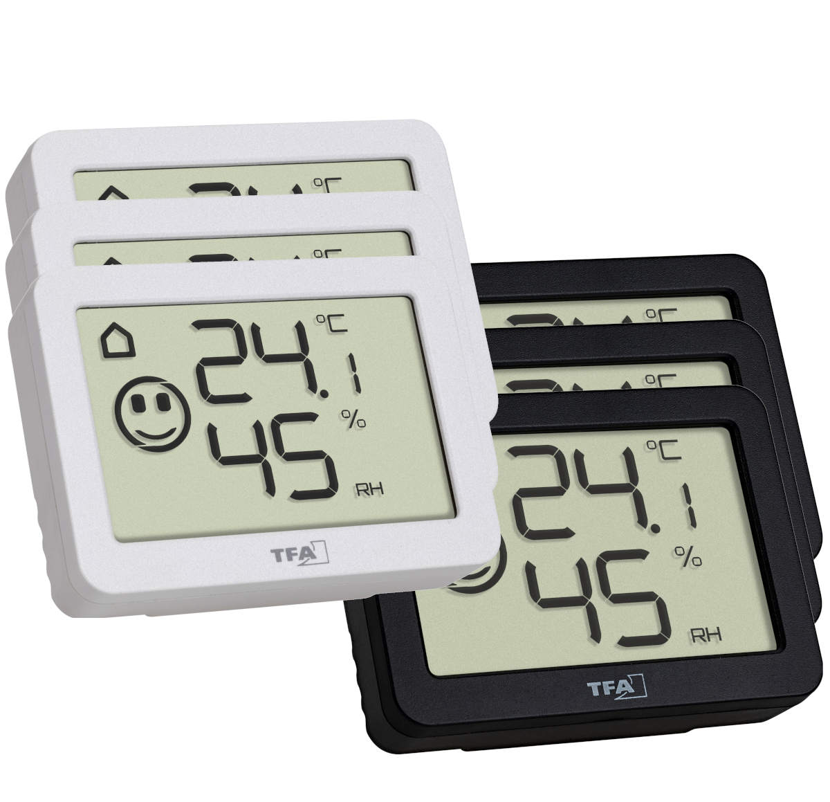 PK-30.5055X3 Thermomtre /hygromtre compact multi-utilisations avec mini-maxi (lot de 3) TFA
