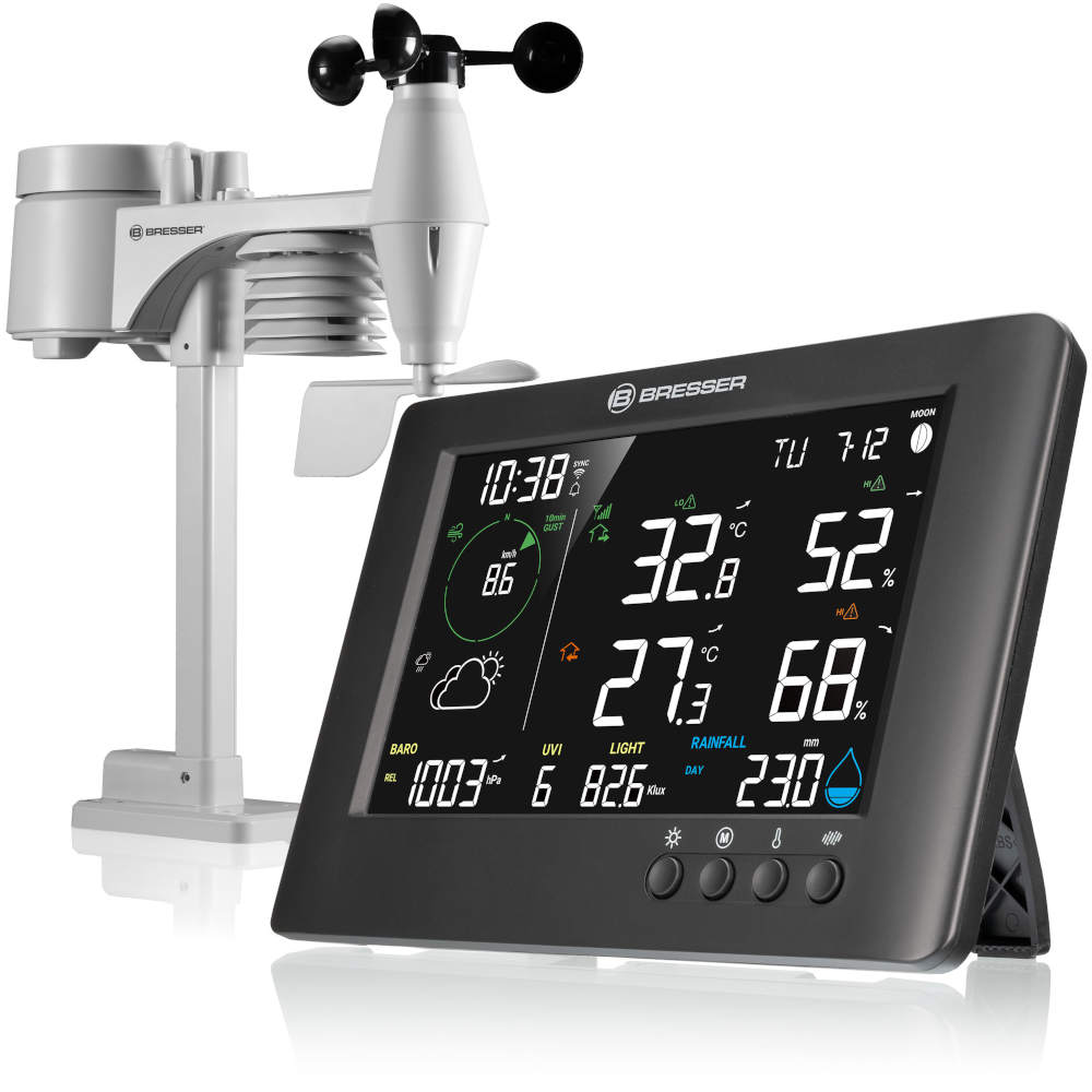 NB-7002582 Station Météo Pro wifi avec pression, écran compact et capteur 7 en 1 BRESSER
<---Cliquez sur l'image pour agrandir---> NB-7002582 Station Météo Pro wifi avec pression, écran compact et capteur 7 en 1 BRESSER