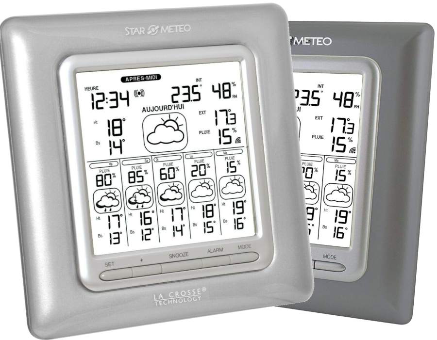 Station Météo -STAR METEO- prévisions à 5 Jours Grand écran + T° et %pluie  WD6003